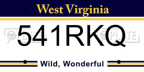 541RKQ West Virginia License Plate