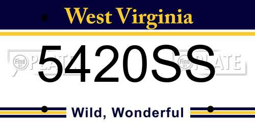 5420SS West Virginia License Plate