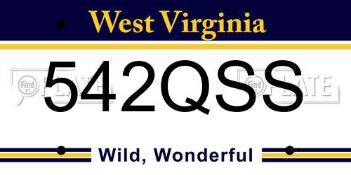 542QSS West Virginia License Plate