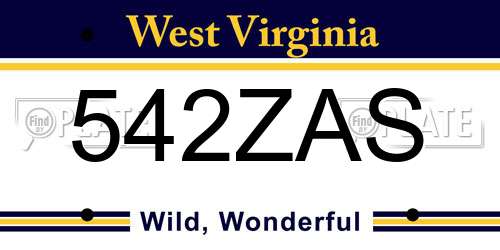 542ZAS West Virginia License Plate