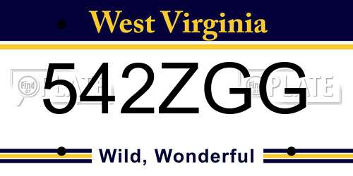 542ZGG West Virginia License Plate