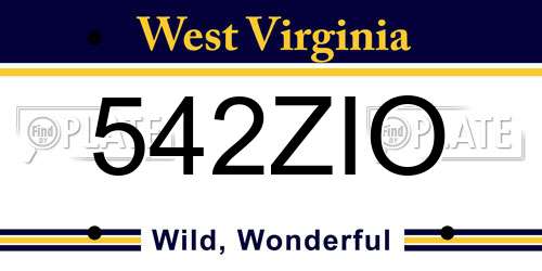 542ZIO West Virginia License Plate
