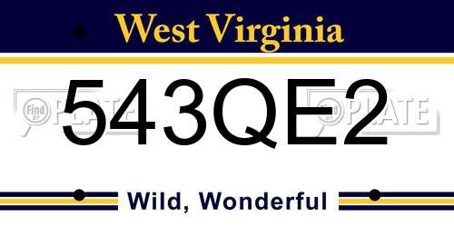 543QE2 West Virginia License Plate