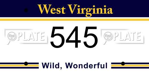 545 West Virginia License Plate