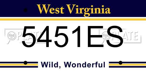 5451ES West Virginia License Plate