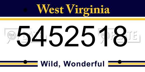 5452518 West Virginia License Plate