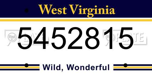 5452815 West Virginia License Plate