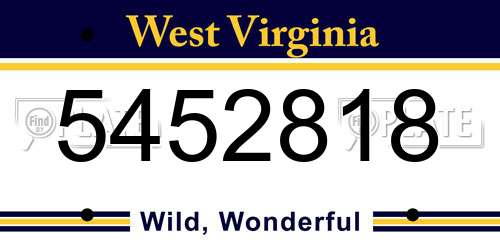 5452818 West Virginia License Plate