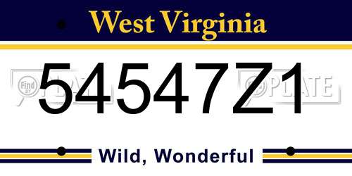 54547Z1 West Virginia License Plate