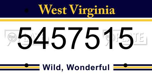 5457515 West Virginia License Plate