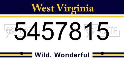 5457815 West Virginia License Plate