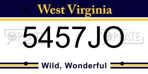 5457JO West Virginia License Plate