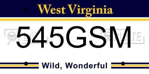545GSM West Virginia License Plate