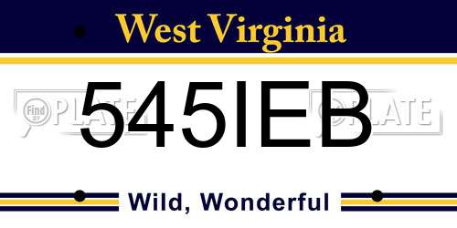 545IEB West Virginia License Plate