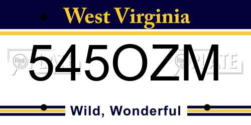 545OZM West Virginia License Plate