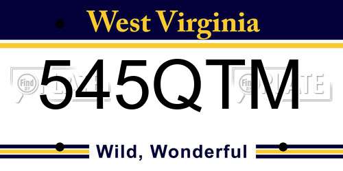 545QTM West Virginia License Plate