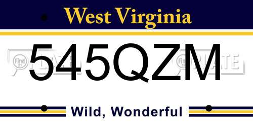 545QZM West Virginia License Plate