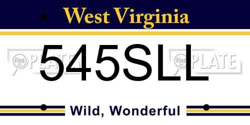 545SLL West Virginia License Plate