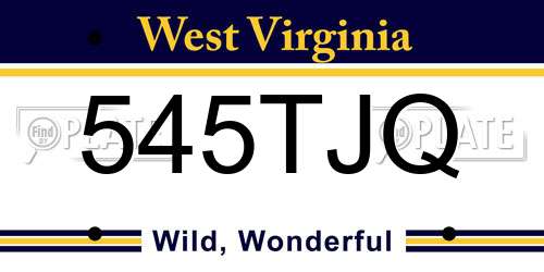 545TJQ West Virginia License Plate