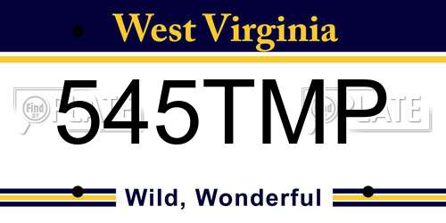 545TMP West Virginia License Plate