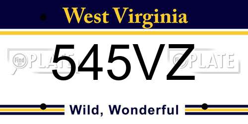 545VZ West Virginia License Plate
