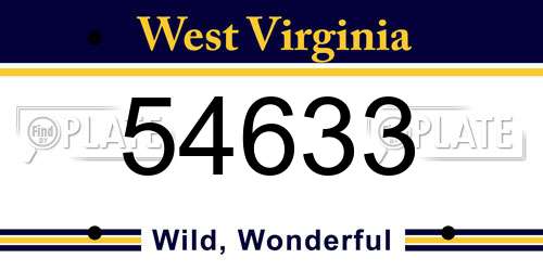 54633 West Virginia License Plate