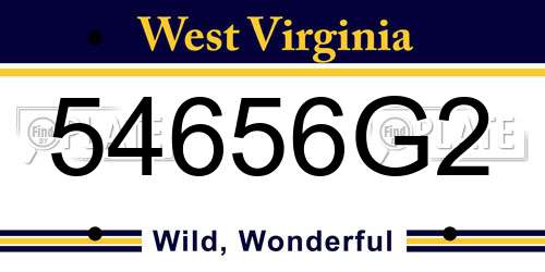 54656G2 West Virginia License Plate