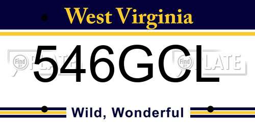 546GCL West Virginia License Plate