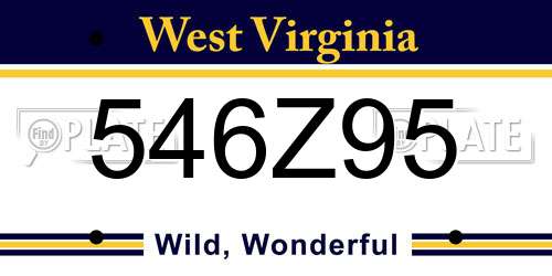 546Z95 West Virginia License Plate