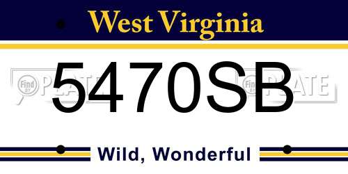 5470SB West Virginia License Plate