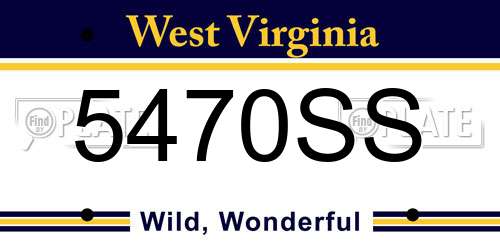 5470SS West Virginia License Plate