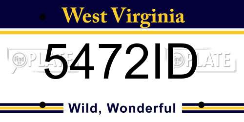 5472ID West Virginia License Plate
