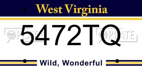 5472TQ West Virginia License Plate