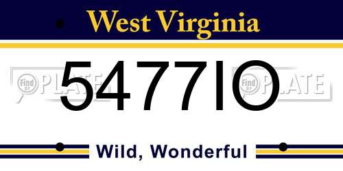 5477IO West Virginia License Plate