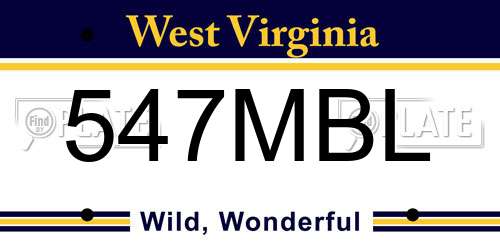 547MBL West Virginia License Plate