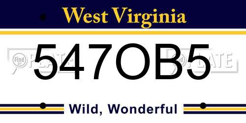 547OB5 West Virginia License Plate