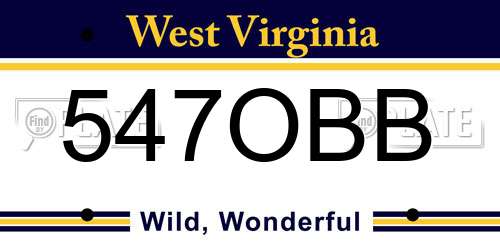 547OBB West Virginia License Plate