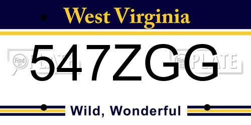 547ZGG West Virginia License Plate