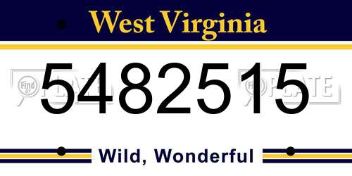 5482515 West Virginia License Plate