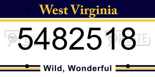 5482518 West Virginia License Plate