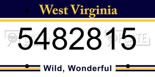 5482815 West Virginia License Plate