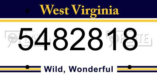 5482818 West Virginia License Plate