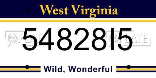 54828I5 West Virginia License Plate