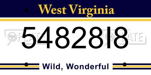54828I8 West Virginia License Plate