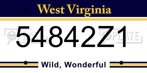 54842Z1 West Virginia License Plate