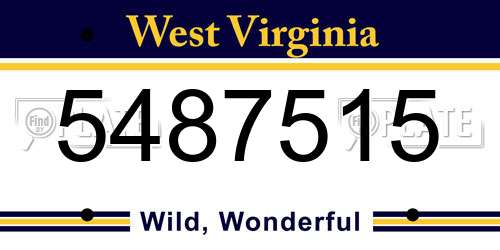 5487515 West Virginia License Plate