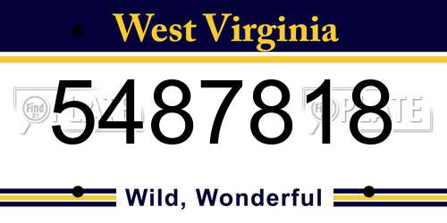 5487818 West Virginia License Plate