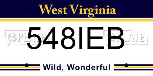 548IEB West Virginia License Plate