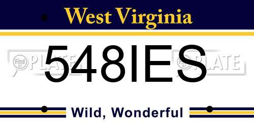 548IES West Virginia License Plate