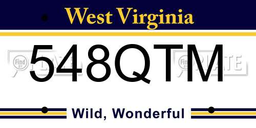 548QTM West Virginia License Plate